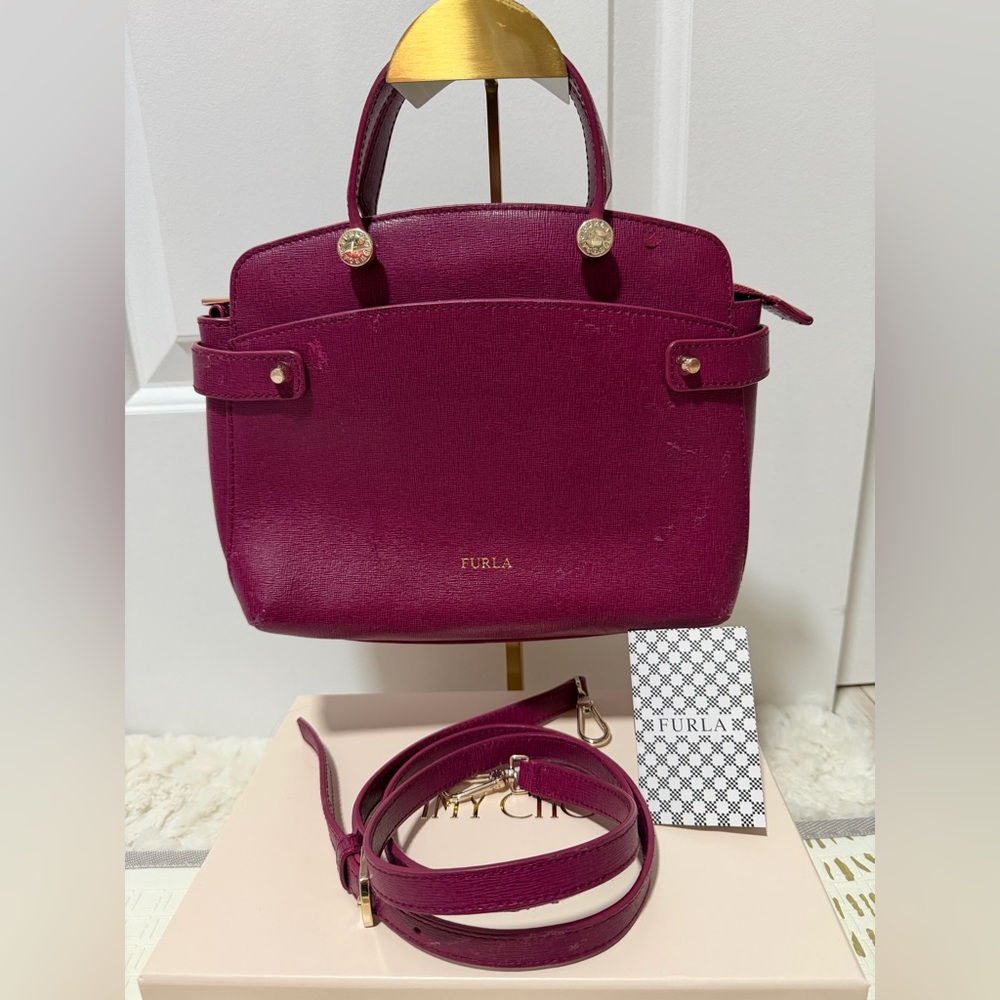 Very good condition Furla Magenta Satchel Bag